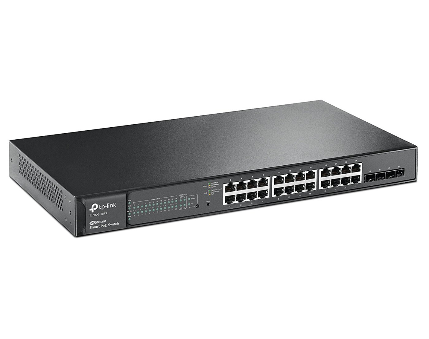 سوئیچ شبکه 24 پورت +PoE با 4 پورت SFP تی پی لینک مدل T1600G-28PS (TL-SG2424P)-3